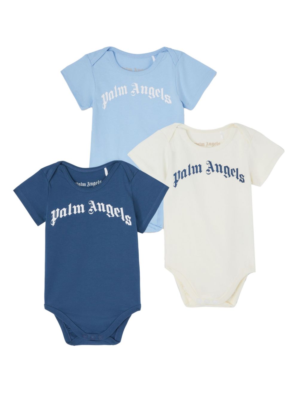 Palm Angels Kids curved-logo body (pack of three) - Blue von Palm Angels Kids