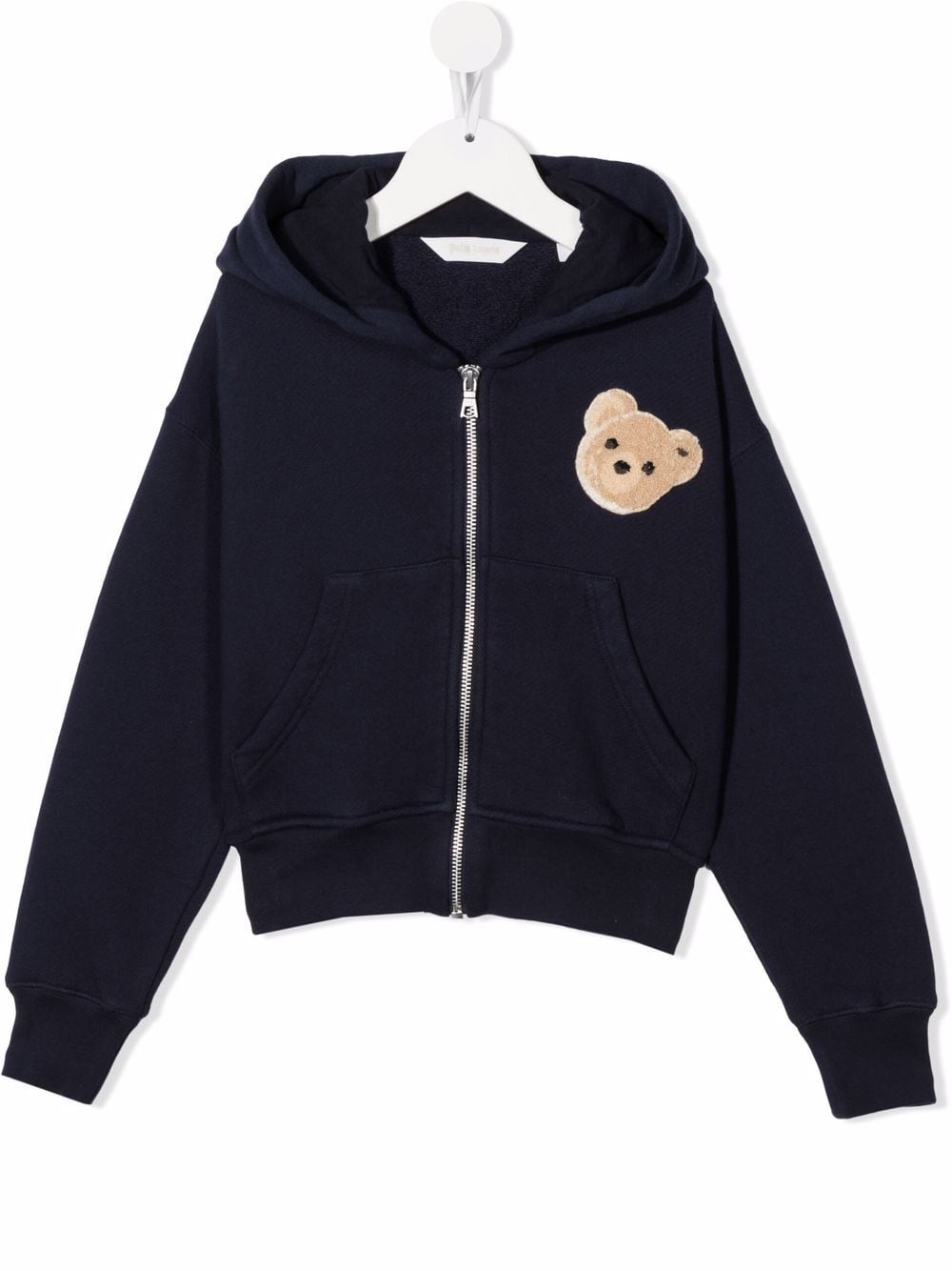 Palm Angels Kids flocked-bear zip-up hoodie - Blue von Palm Angels Kids