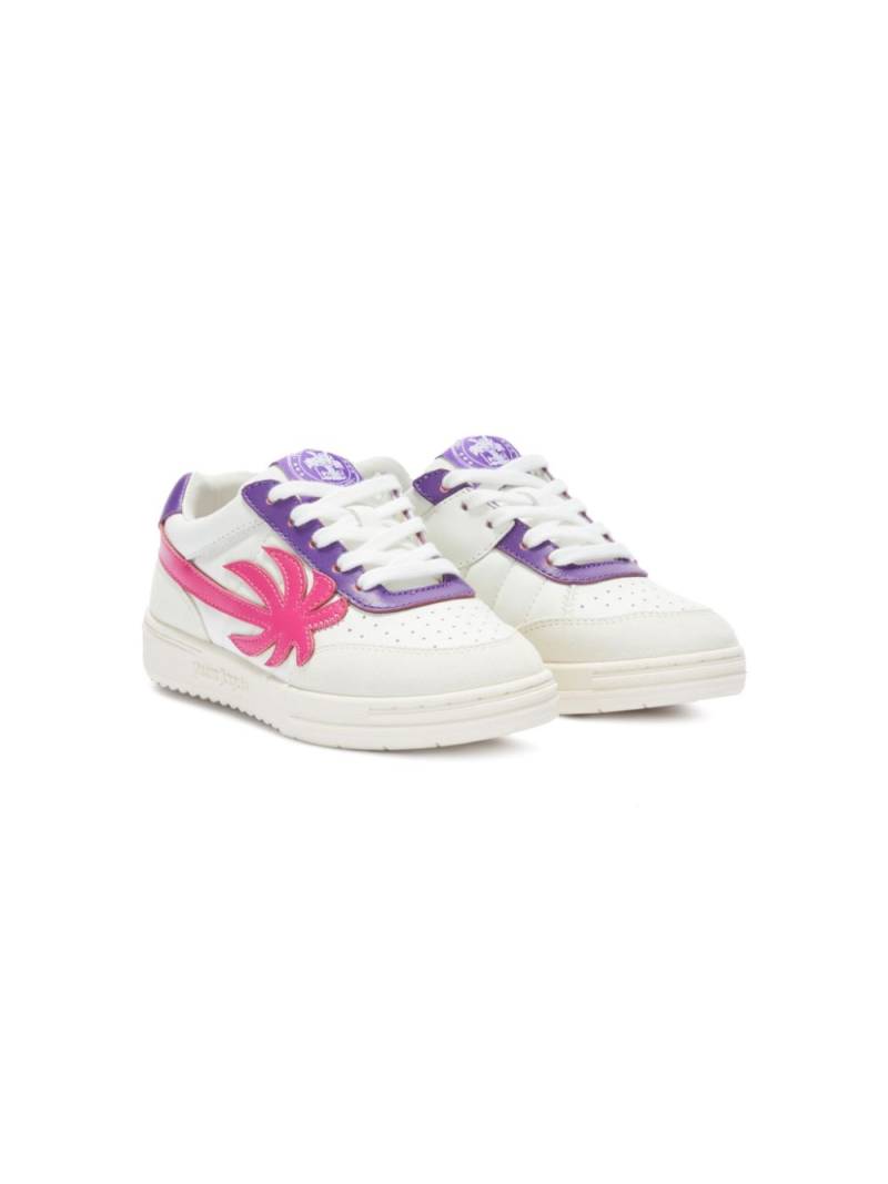 Palm Angels Kids Palm Beach University leather sneakers - White von Palm Angels Kids