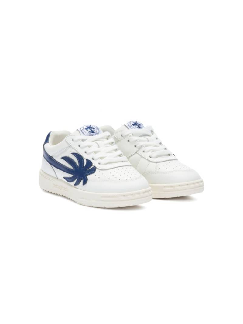 Palm Angels Kids Palm Beach University leather sneakers - White von Palm Angels Kids