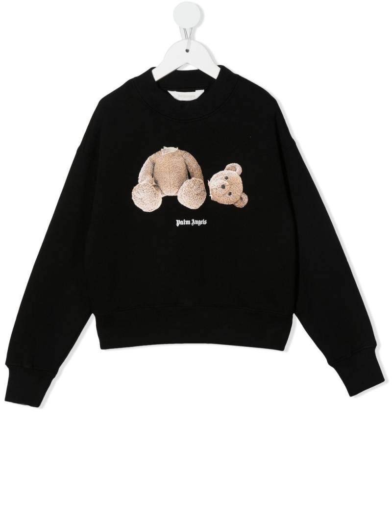 Palm Angels Kids Teddy Bear-print sweatshirt - Black von Palm Angels Kids