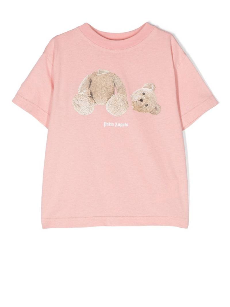 Palm Angels Kids Teddy-print cotton t-shirt - Pink von Palm Angels Kids