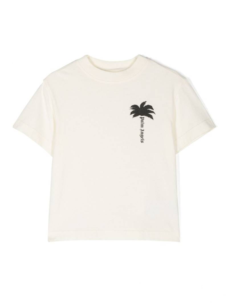 Palm Angels Kids The Palm cotton T-shirt - Neutrals von Palm Angels Kids