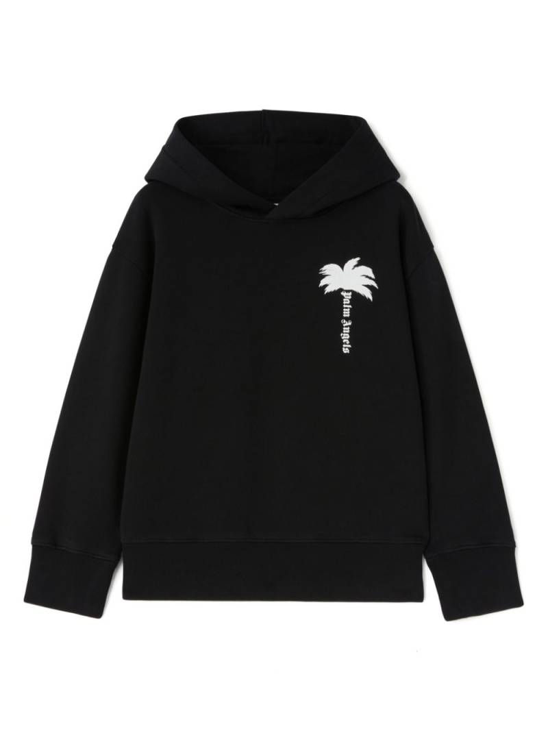 Palm Angels Kids The Palm cotton hoodie - Black von Palm Angels Kids