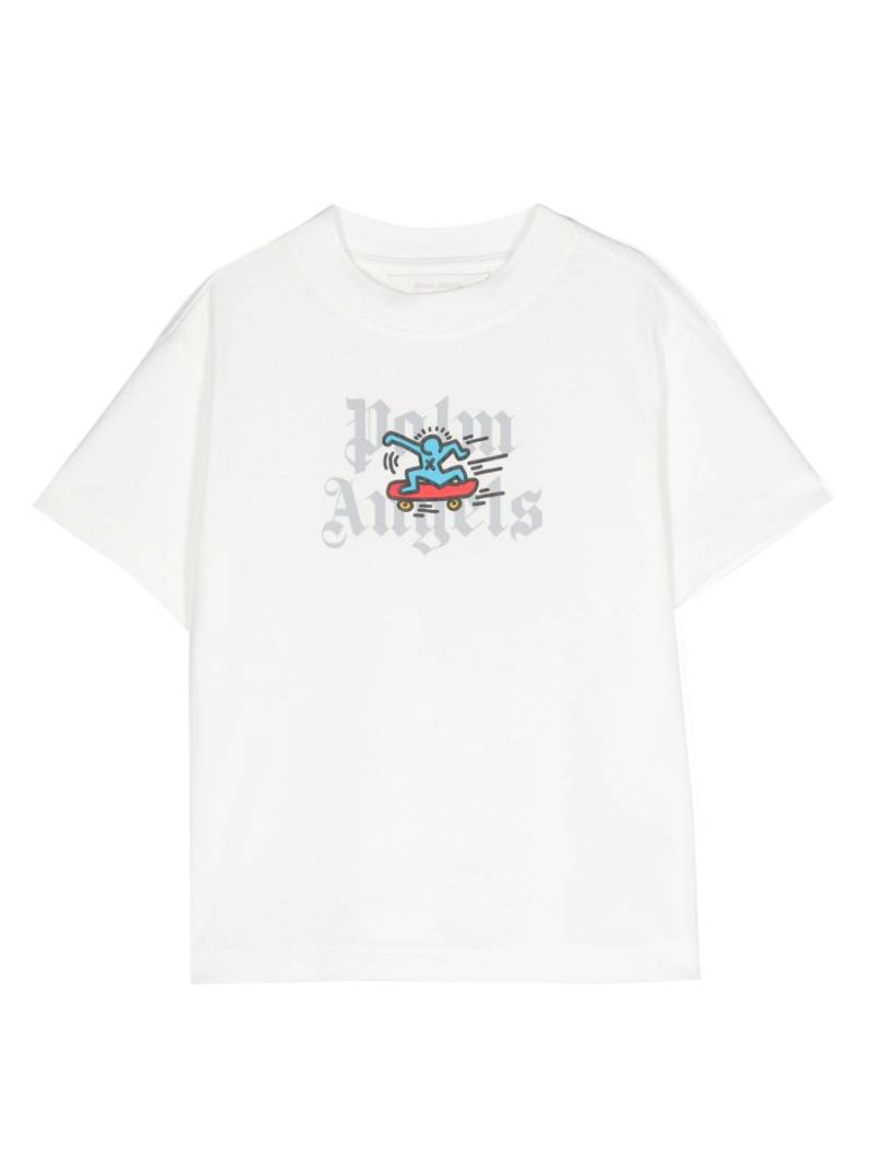 Palm Angels Kids x Keith Haring skateboard-print T-shirt - White von Palm Angels Kids