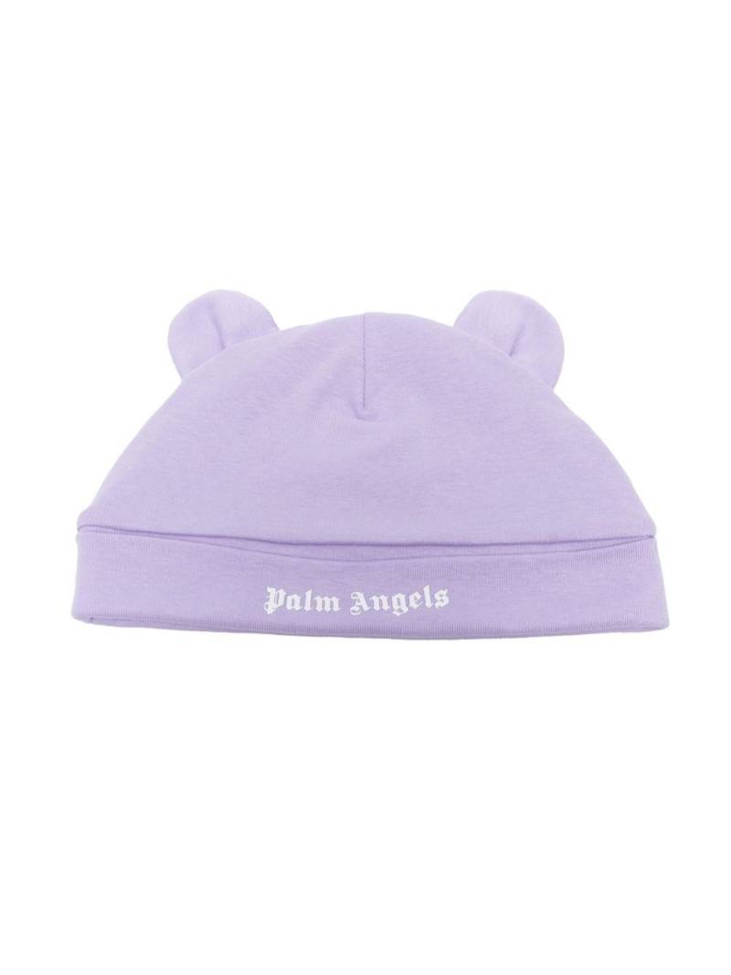 Palm Angels Kids bear ears cotton beanie hat - Purple von Palm Angels Kids