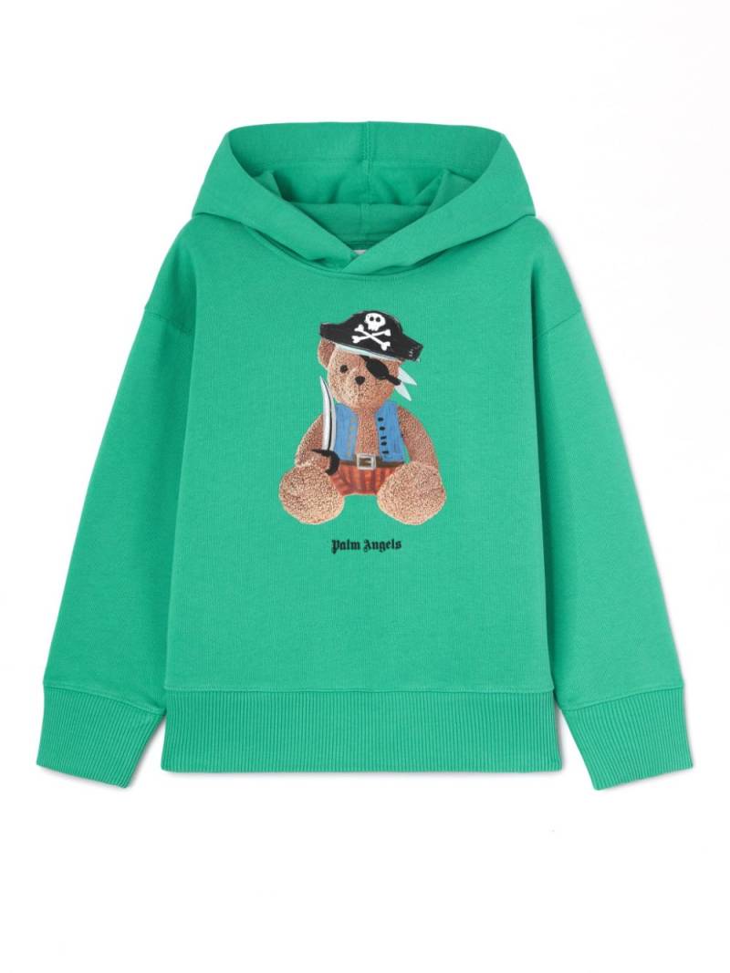 Palm Angels Kids bear graphic-print hoodie - Green von Palm Angels Kids