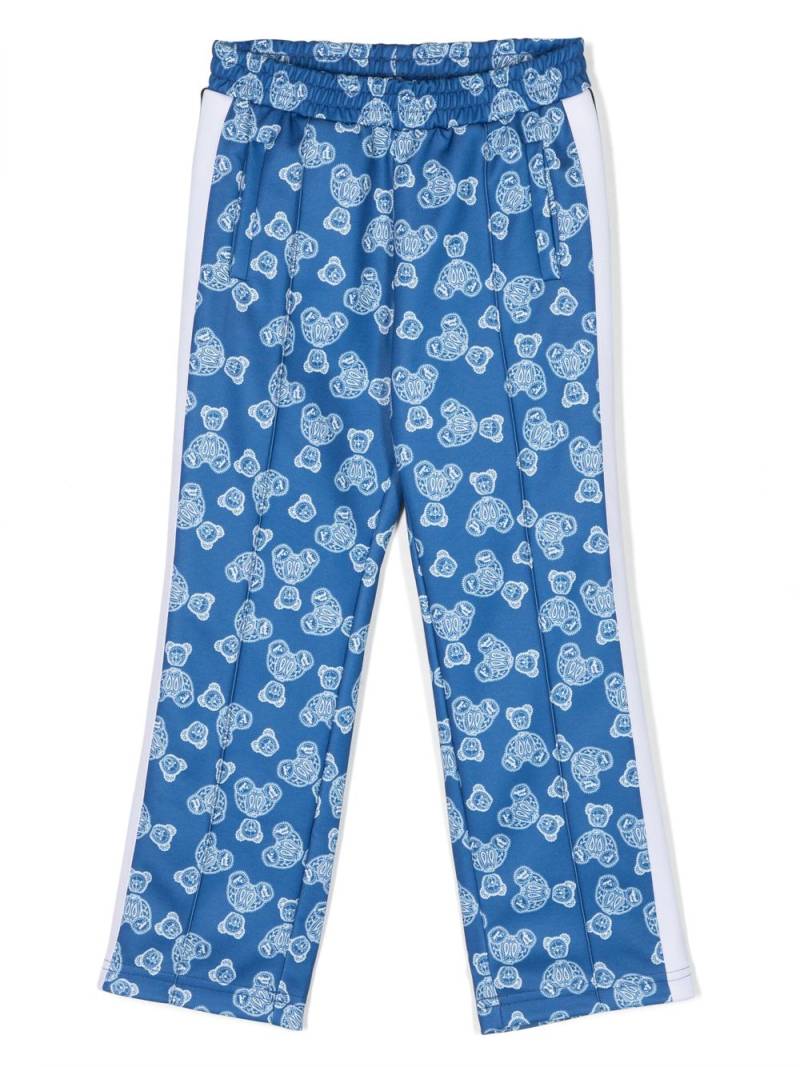 Palm Angels Kids bear-motif elasticated-waist trousers - Blue von Palm Angels Kids