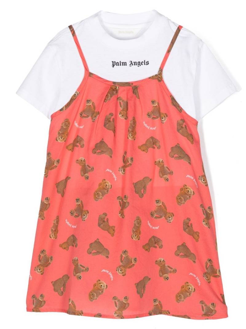 Palm Angels Kids bear-print T-shirt dress - Pink von Palm Angels Kids