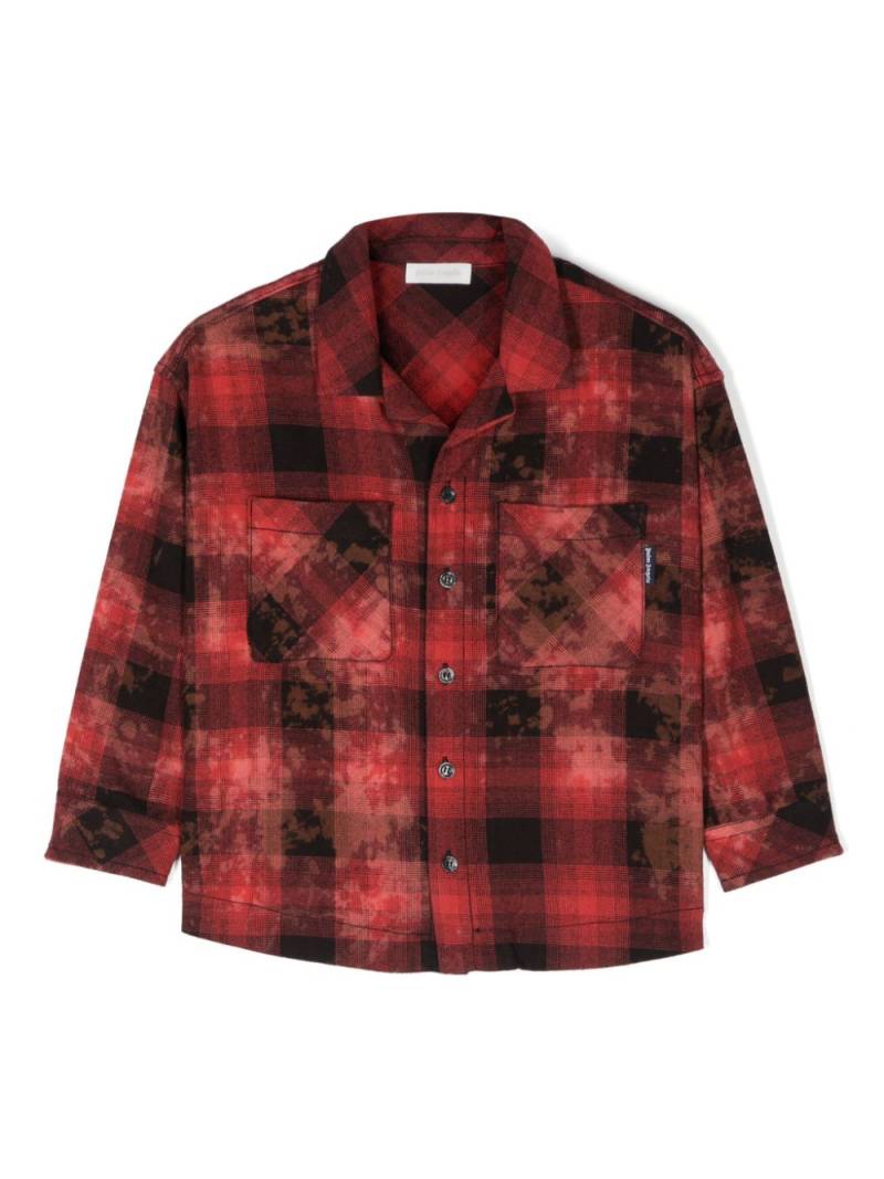 Palm Angels Kids bleach flannel shirt - Red von Palm Angels Kids