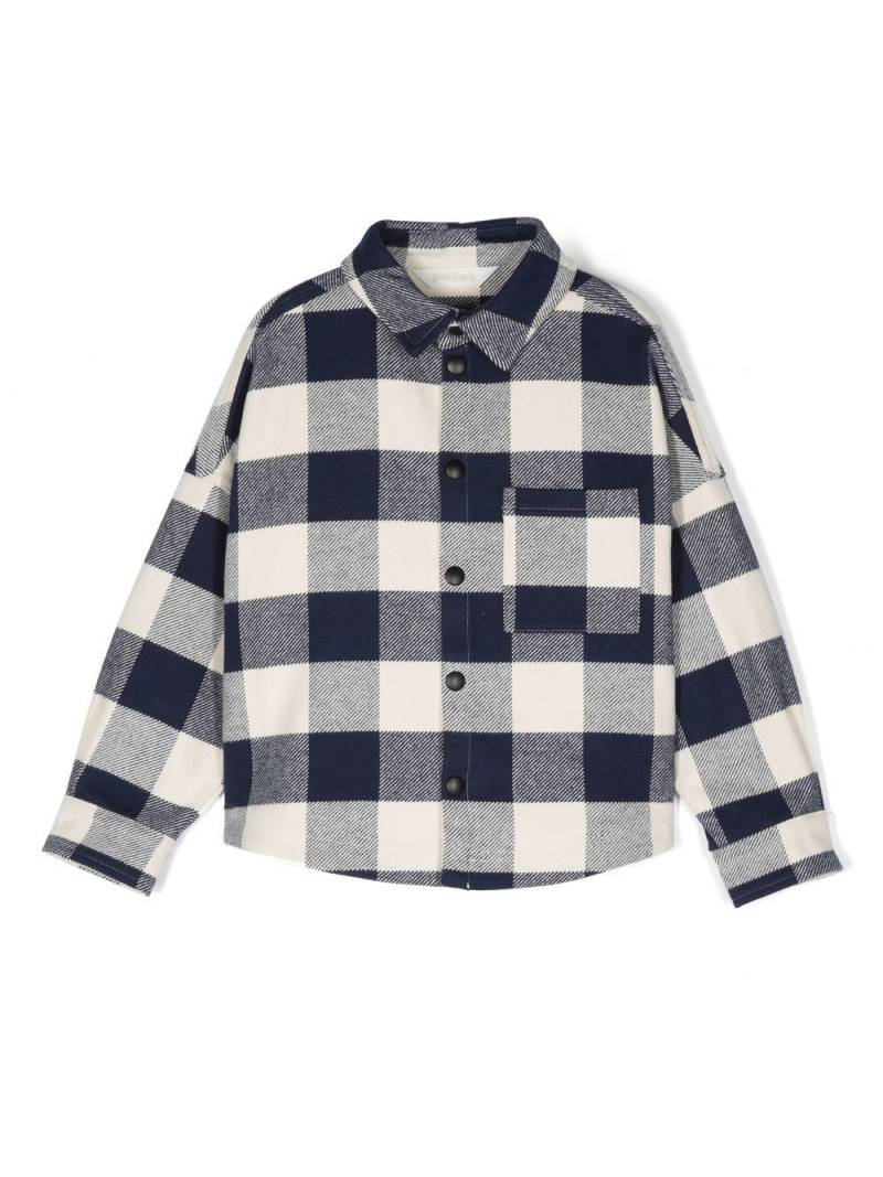 Palm Angels Kids check-print flannel overshirt - White von Palm Angels Kids