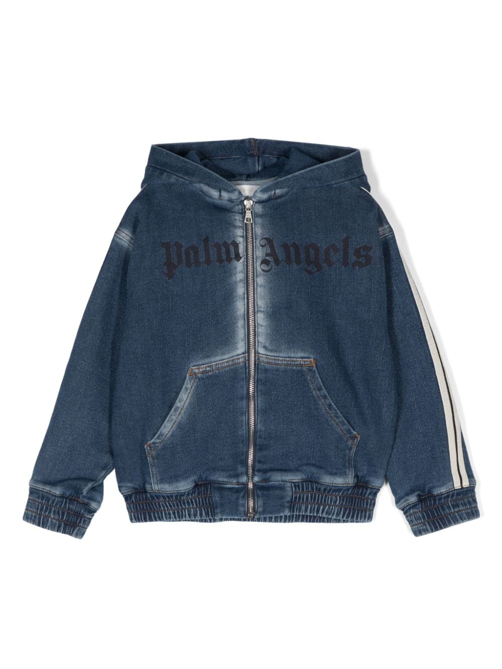 Palm Angels Kids denim track jacket - Blue von Palm Angels Kids