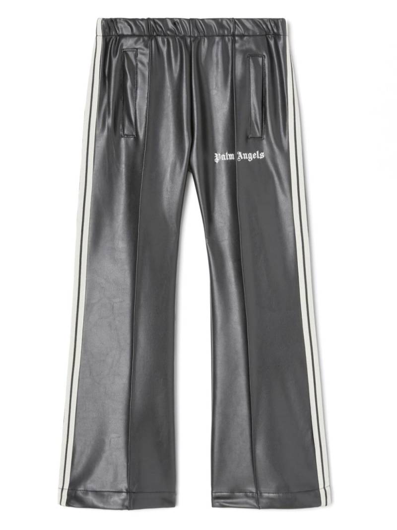 Palm Angels Kids faux-leather track pants - Black von Palm Angels Kids