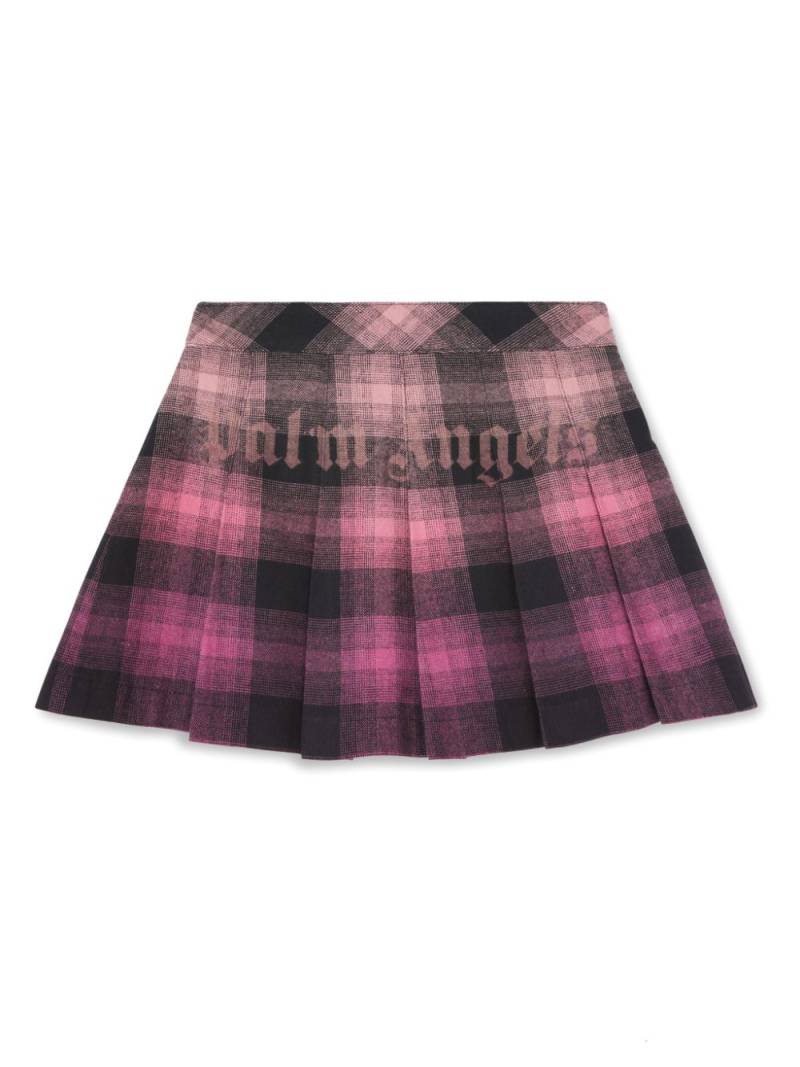 Palm Angels Kids gradient-effect pleated flannel skirt - Pink von Palm Angels Kids