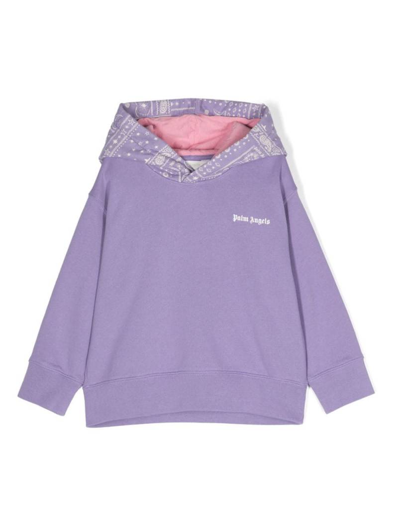 Palm Angels Kids Astro Paisley jersey hoodie - Purple von Palm Angels Kids