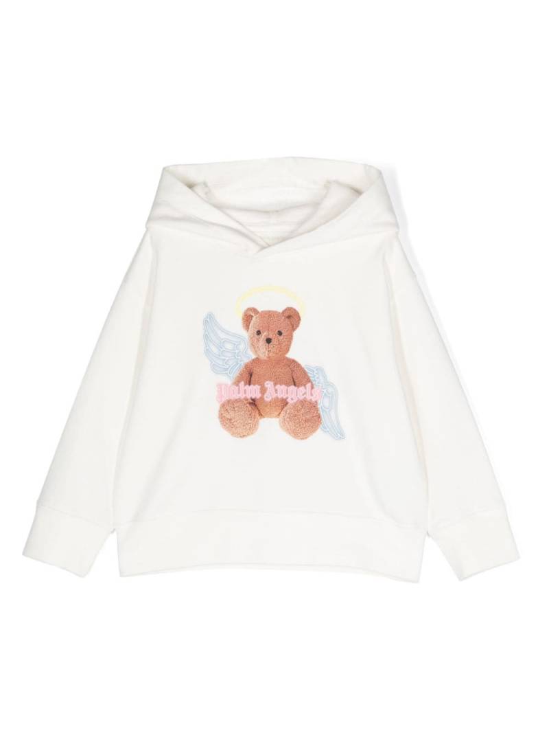 Palm Angels Kids graphic-print jersey hoodie - White von Palm Angels Kids