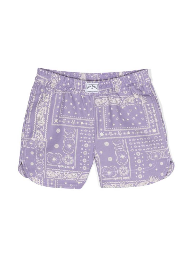 Palm Angels Kids graphic-print shorts - Purple von Palm Angels Kids