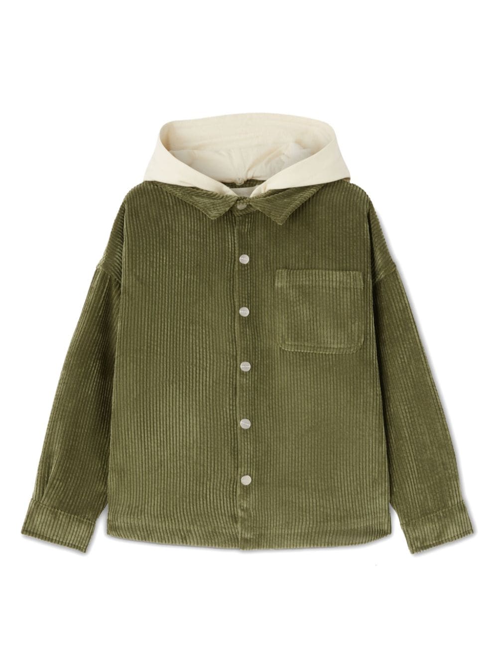 Palm Angels Kids hooded corduroy shirt jacket - Green von Palm Angels Kids