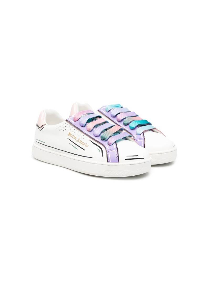 Palm Angels Kids lace-up leather sneakers - White von Palm Angels Kids