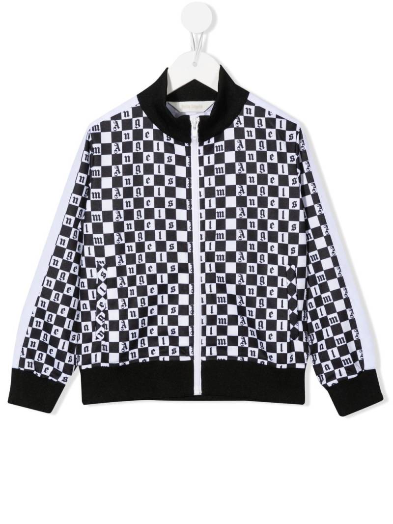 Palm Angels Kids logo check print jacket - White von Palm Angels Kids