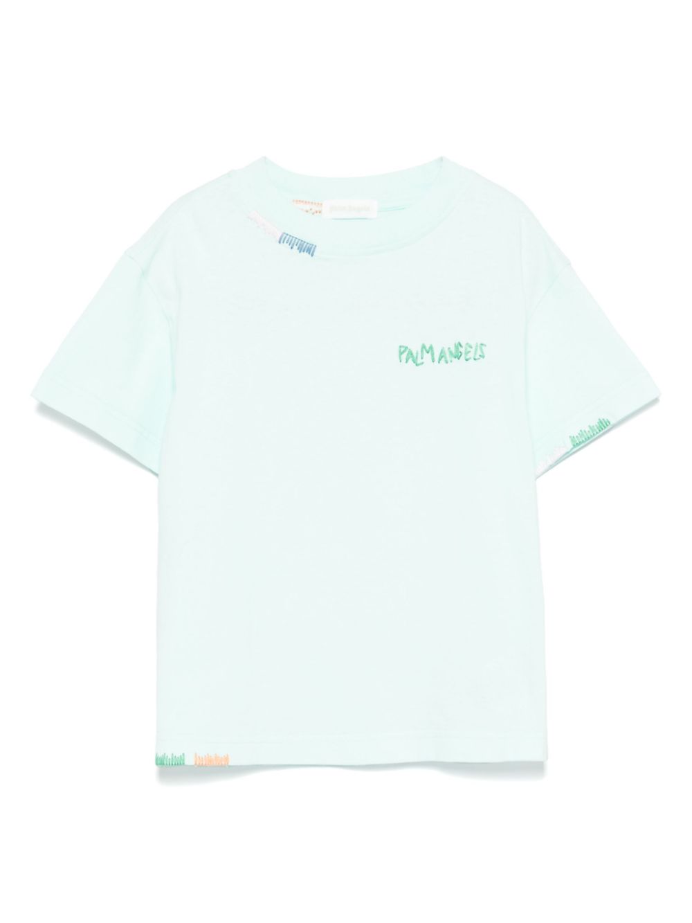 Palm Angels Kids logo-embroidered T-shirt - Blue von Palm Angels Kids