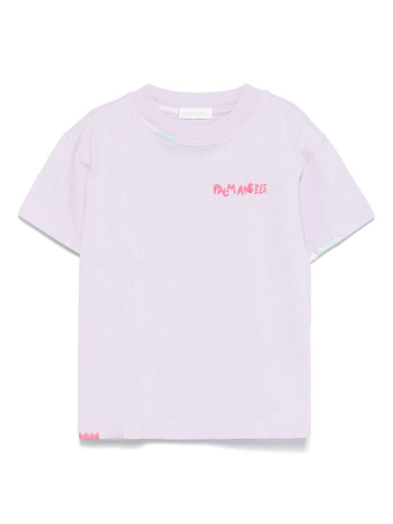 Palm Angels Kids logo-embroidered T-shirt - Purple von Palm Angels Kids