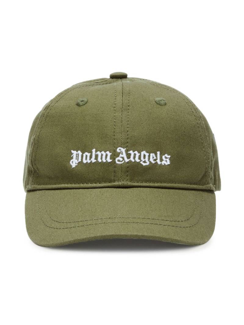 Palm Angels Kids logo-embroidered cotton baseball cap - Green von Palm Angels Kids