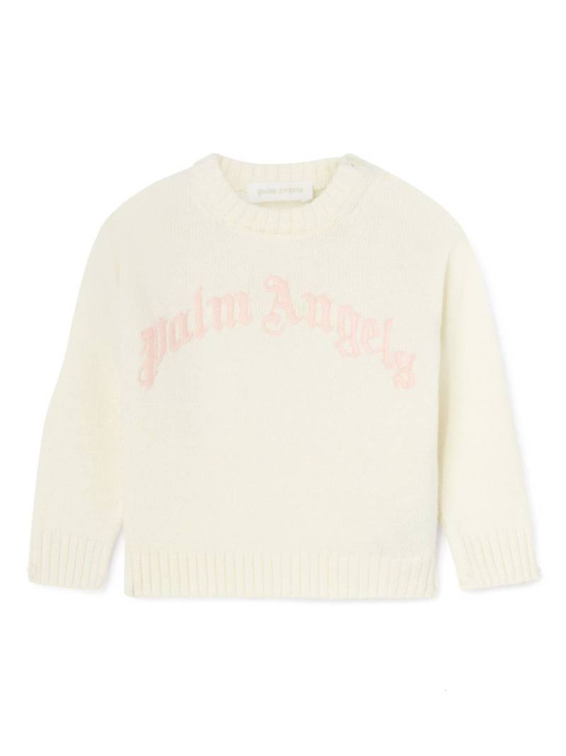 Palm Angels Kids logo-embroidered jumper - Neutrals von Palm Angels Kids