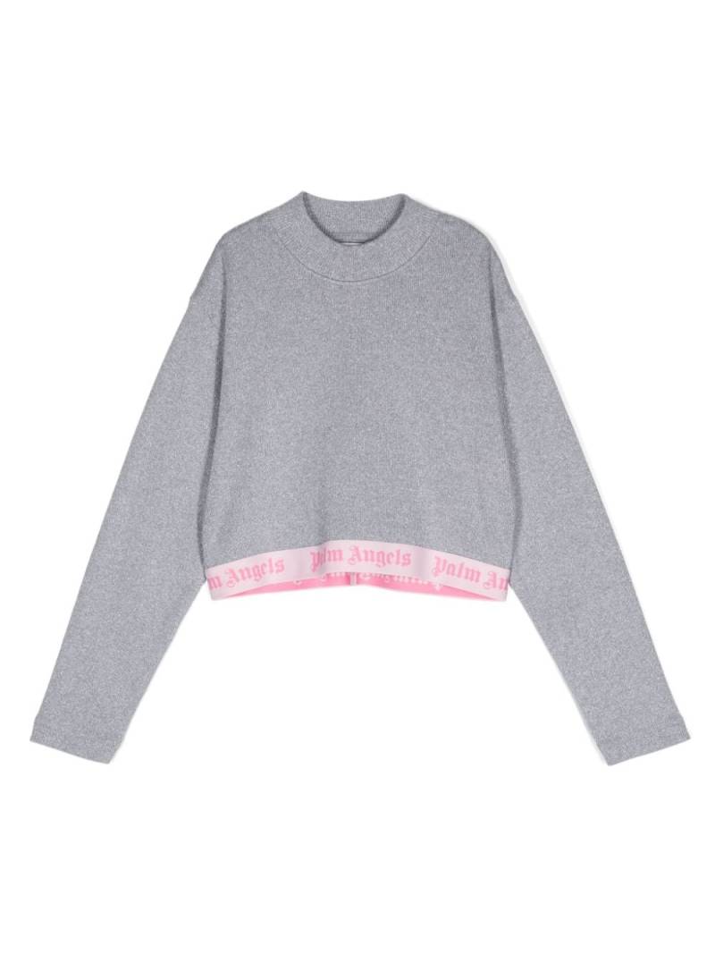 Palm Angels Kids logo-hem sweater - Grey von Palm Angels Kids