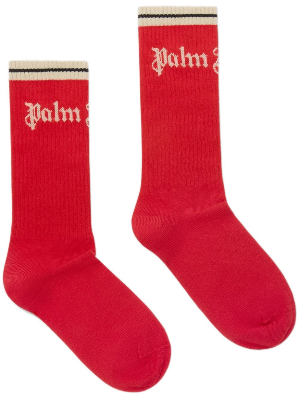 Palm Angels Kids logo-jacquard cotton socks - Red von Palm Angels Kids