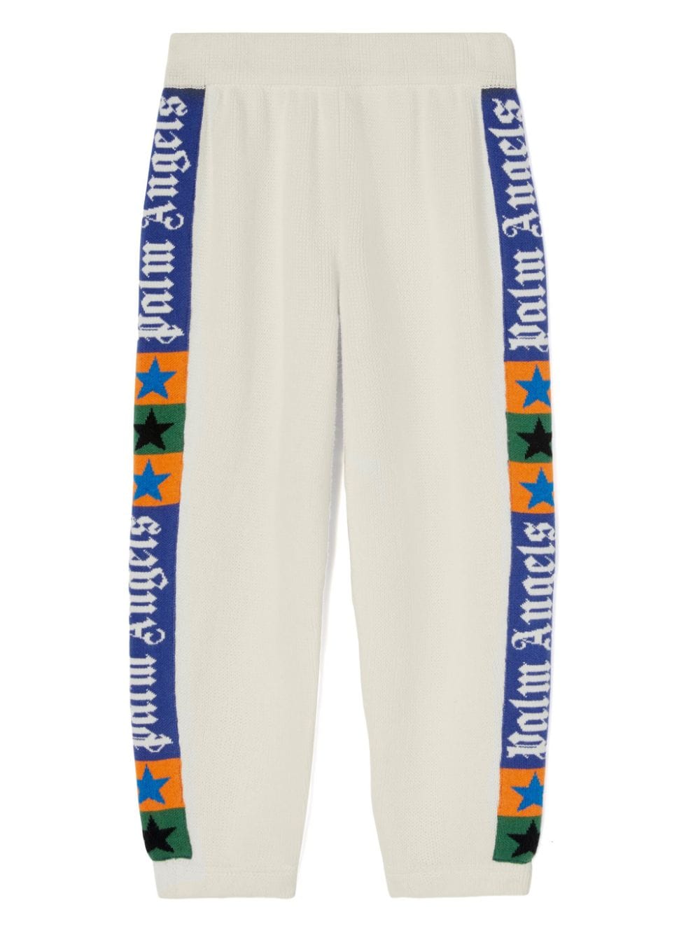 Palm Angels Kids logo-jacquard knitted track pants - White von Palm Angels Kids