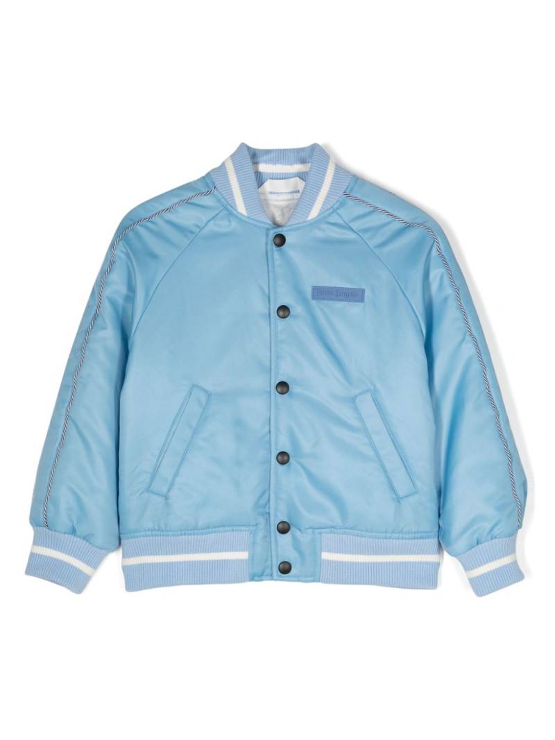 Palm Angels Kids logo-patch bomber jacket - Blue von Palm Angels Kids