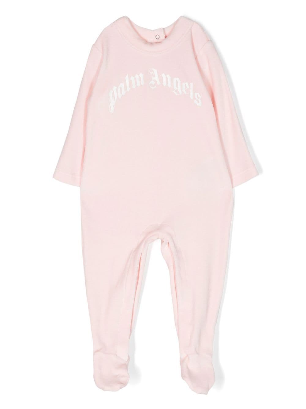 Palm Angels Kids logo-print babygrow - Pink von Palm Angels Kids