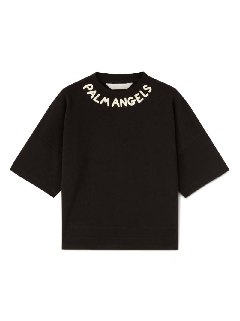 Palm Angels Kids logo-print cotton T-shirt - Black von Palm Angels Kids