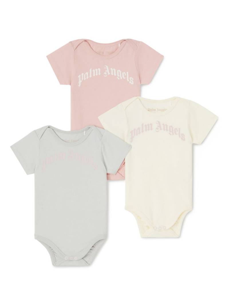 Palm Angels Kids logo-print cotton bodies (set of three) - Pink von Palm Angels Kids