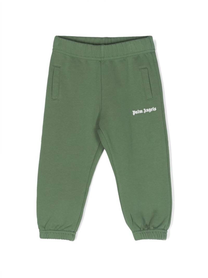 Palm Angels Kids logo-print cotton track pants - Green von Palm Angels Kids