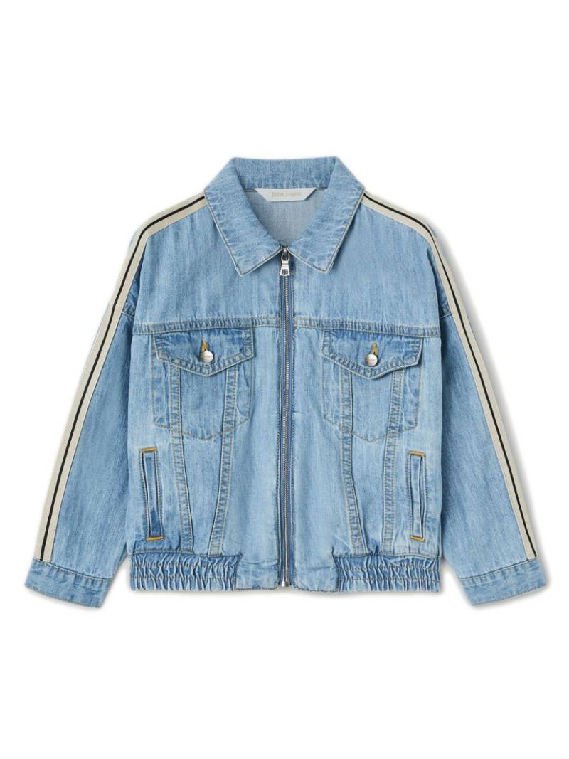 Palm Angels Kids logo-print denim jacket - Blue von Palm Angels Kids