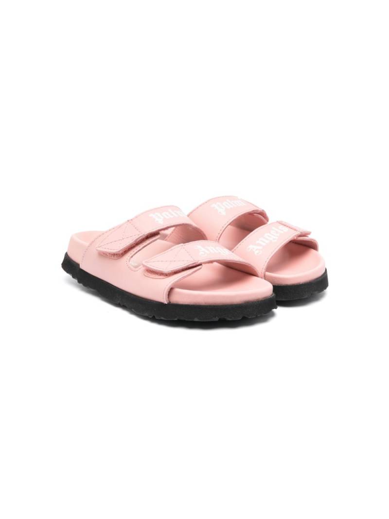 Palm Angels Kids logo-print leather sandals - Pink von Palm Angels Kids