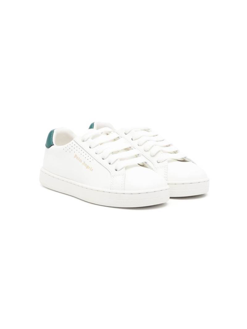 Palm Angels Kids logo-print low top leather trainers - White von Palm Angels Kids