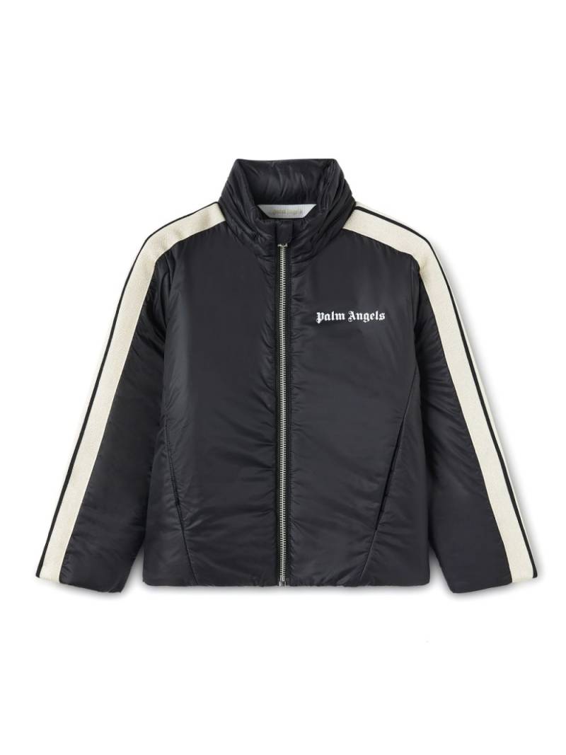 Palm Angels Kids logo-print puffer jacket - Black von Palm Angels Kids