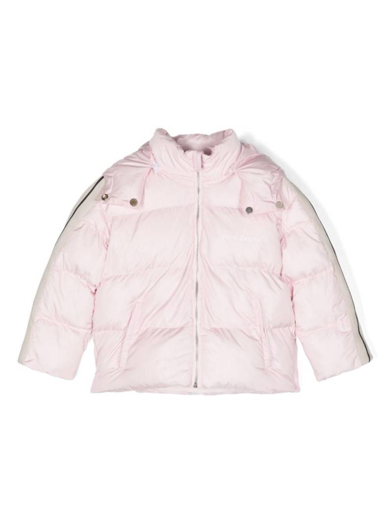 Palm Angels Kids logo-print quilted hooded jacket - Pink von Palm Angels Kids