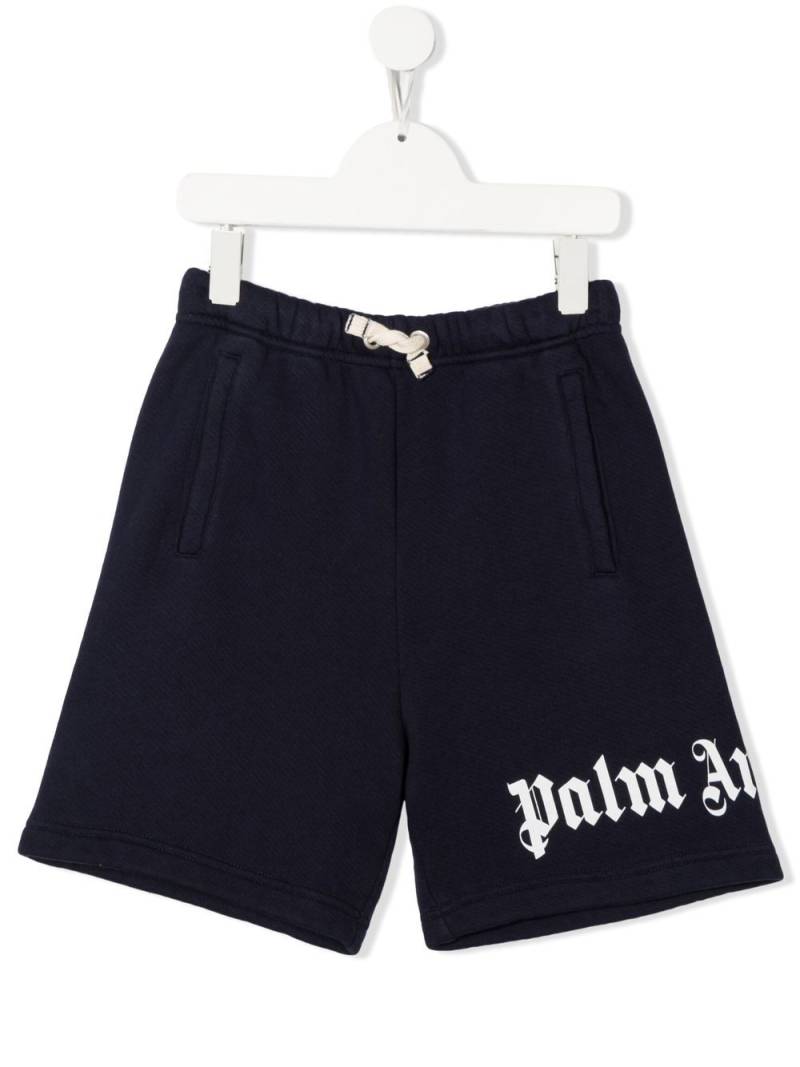 Palm Angels Kids logo-print shorts - Blue von Palm Angels Kids