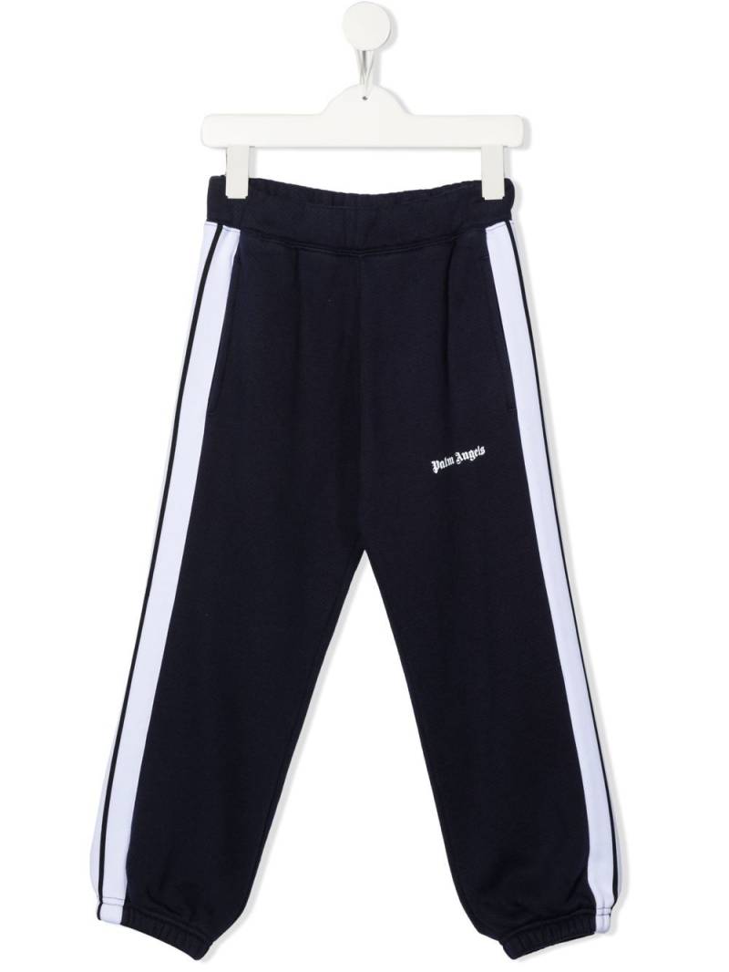 Palm Angels Kids logo-print side-stripe track pants - Blue von Palm Angels Kids