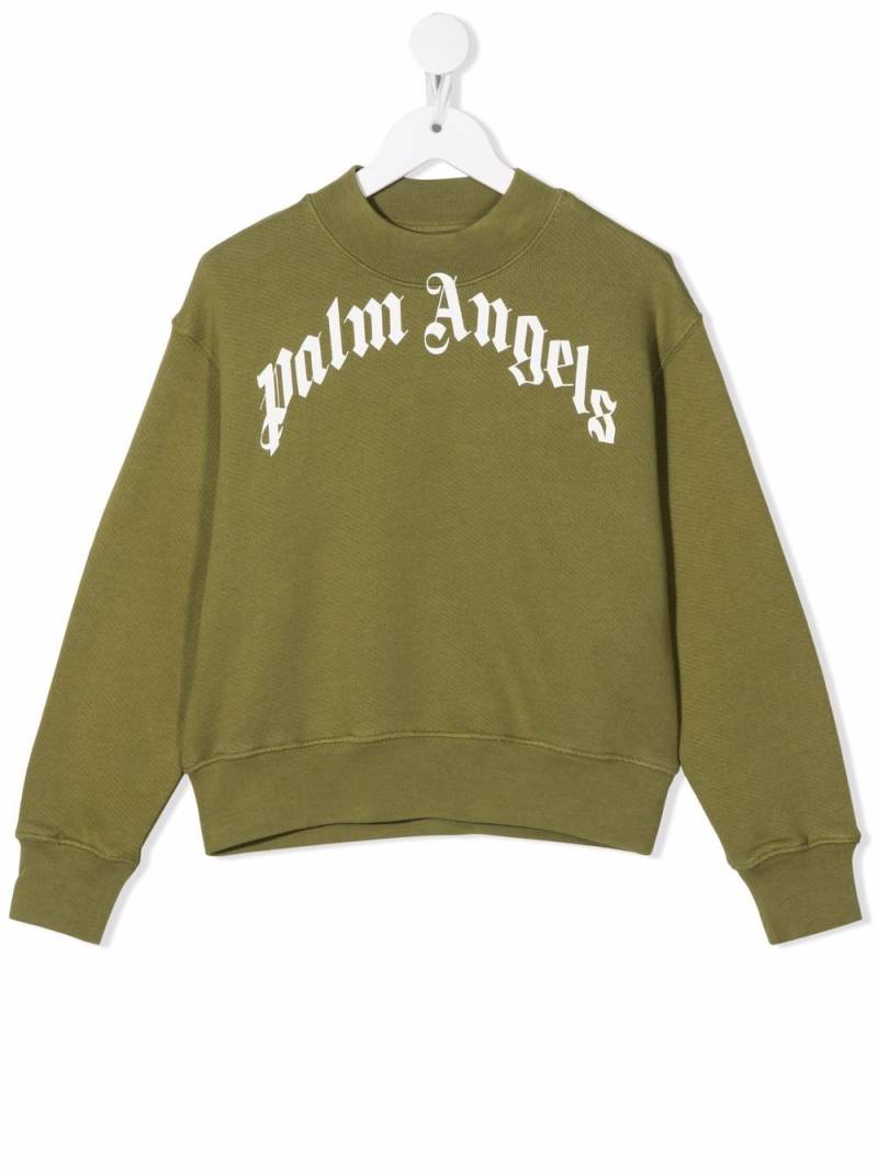 Palm Angels Kids logo-print sweatshirt - Green von Palm Angels Kids