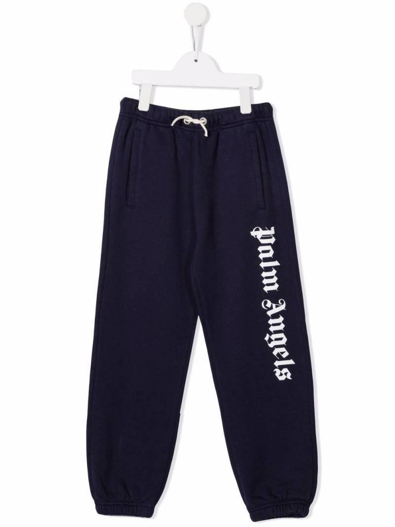 Palm Angels Kids logo print track pants - Blue von Palm Angels Kids