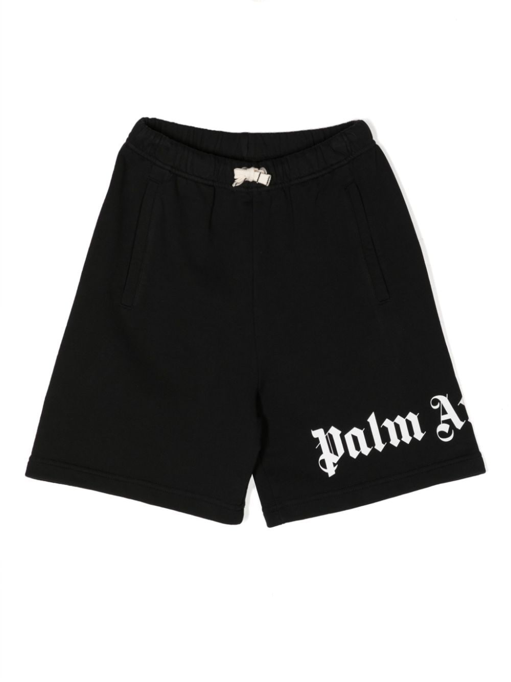 Palm Angels Kids logo-print track shorts - Black von Palm Angels Kids