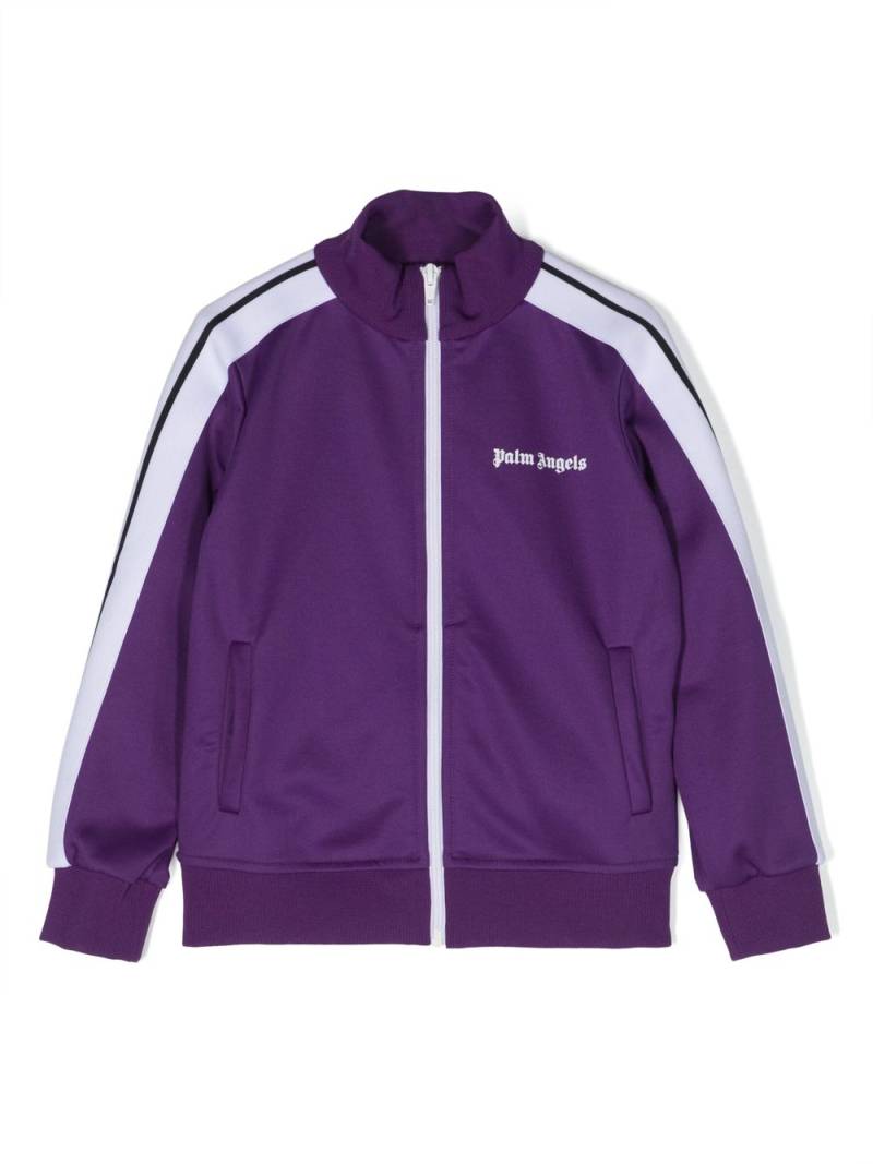 Palm Angels Kids logo-print zip-fastening bomber jacket - Purple von Palm Angels Kids