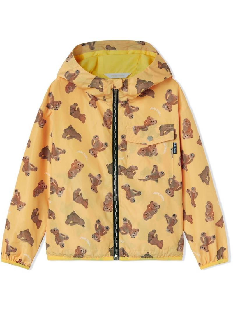 Palm Angels Kids motif-print zip-fastening jacket - Yellow von Palm Angels Kids