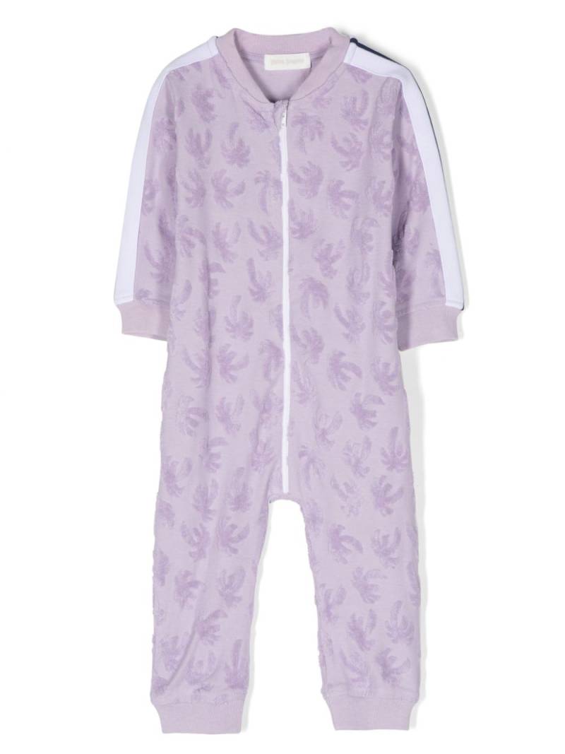 Palm Angels Kids palm tree-print cotton romper - Purple von Palm Angels Kids