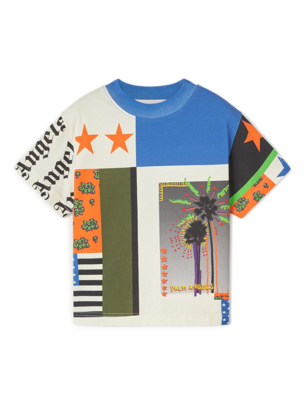 Palm Angels Kids patchwork-print cotton T-shirt - Neutrals von Palm Angels Kids